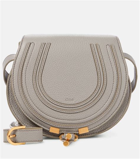 chloe marcie mini cashmere grey|Marcie Mini leather shoulder bag in grey .